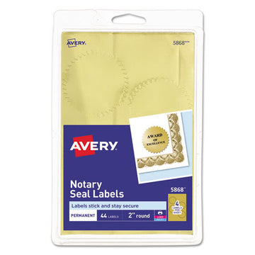 Avery® Printable Gold Foil Seals, 2" Dia., Gold, 4-sheet, 11 Sheets-pack, (5868) freeshipping - TVN Wholesale